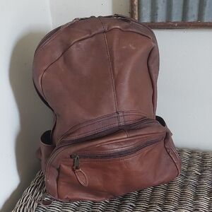 Vintage Brown Leather Backpack